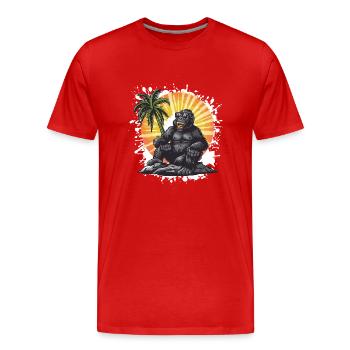 Palmier Gorilla Island - T-shirt bio Premium Homme - rouge - Devant - Damien (186cm)