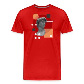 David - T-shirt bio Premium Homme - rouge - Devant - Damien (186cm)
