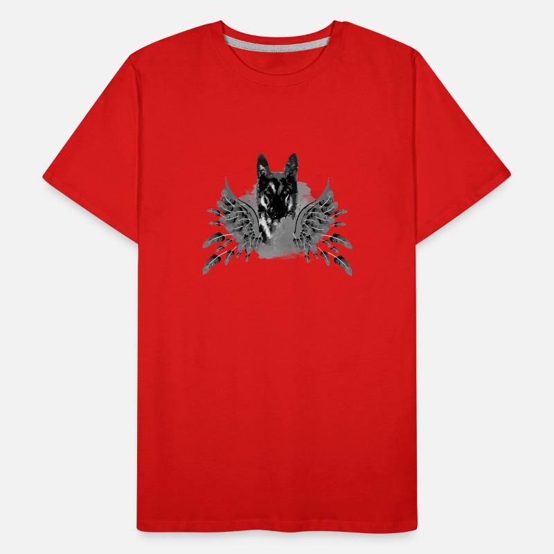 schäferhund ,hund,graffiti, schutzengel,engel Männer Premium Bio T-Shirt