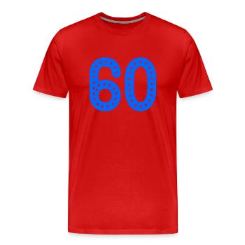 60 JAHRE. 60-jähriges JUBILÄUM. JUBILÄUM 60 JAHRE. 60 - Männer Premium Bio T-Shirt - Rot - Vorne - Damien (186cm)
