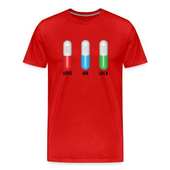 Pilules pour l’amour Air Luck - T-shirt bio Premium Homme - rouge - Devant - Damien (186cm)