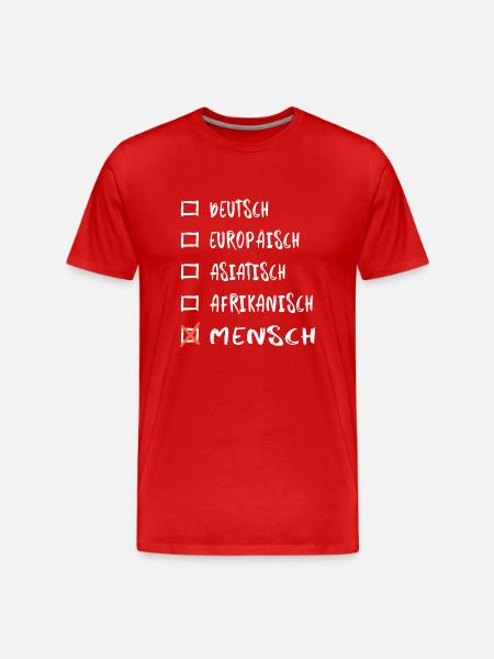 Rasse Mensch - Männer Premium Bio T-Shirt - Rot