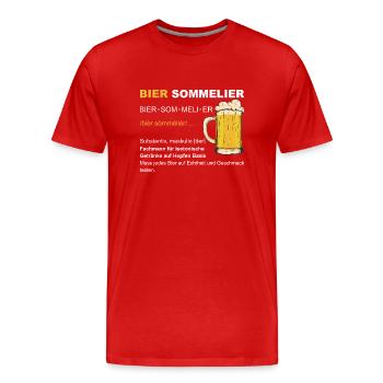 Bier Sommelier Bier Saufen JGA Hopfen Männertag - Männer Premium Bio T-Shirt - Rot - Vorne - Damien (186cm)