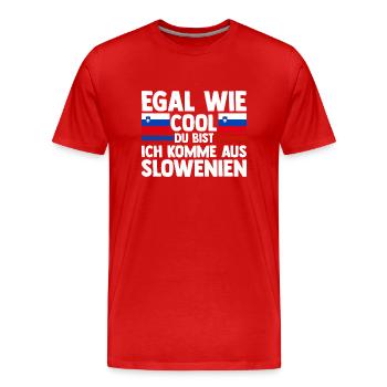 Slovènes Slovénie - T-shirt bio Premium Homme - rouge - Devant - Damien (186cm)