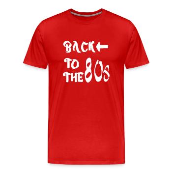 BACK TO THE 80s Outfit - Men's Premium Organic T-Shirt - red - Front - Damien (186cm)