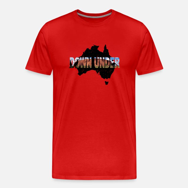DOWN UNDER - Australia - Männer Premium Bio T-Shirt - Rot