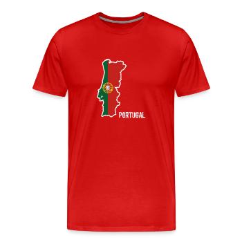 Portugal, drapeau, contour, souvenir - T-shirt bio Premium Homme - rouge - Devant - Damien (186cm)