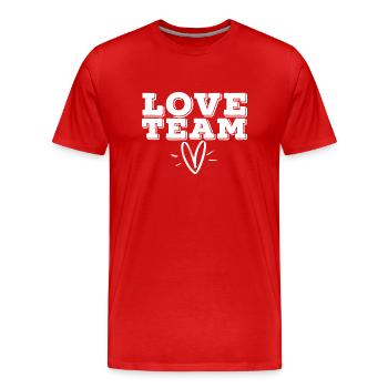 I love you - Männer Premium Bio T-Shirt - Rot - Vorne - Damien (186cm)
