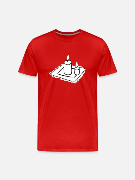 Candles Symbol Light Fire - Men's Premium Organic T-Shirt - red