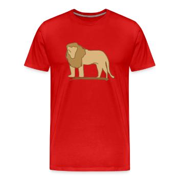 Lion Symbole Animal Prédateur marron - T-shirt bio Premium Homme - rouge - Devant - Damien (186cm)