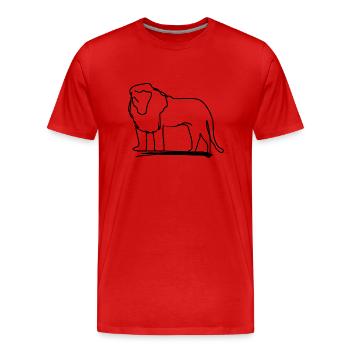 Löwe Symbol Tier Raubtier - Männer Premium Bio T-Shirt - Rot - Vorne - Damien (186cm)