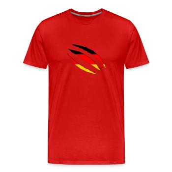 Deutschland Deutschlandflagge Germany - Männer Premium Bio T-Shirt - Rot - Vorne - Damien (186cm)