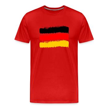 Drapeau de l’Allemagne Drapeau allemand Utilisé Look Homeland - T-shirt bio Premium Homme - rouge - Devant - Damien (186cm)