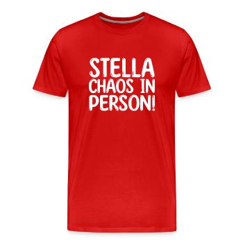 Prénom Stella - T-shirt bio Premium Homme - rouge - Devant - Damien (186cm)