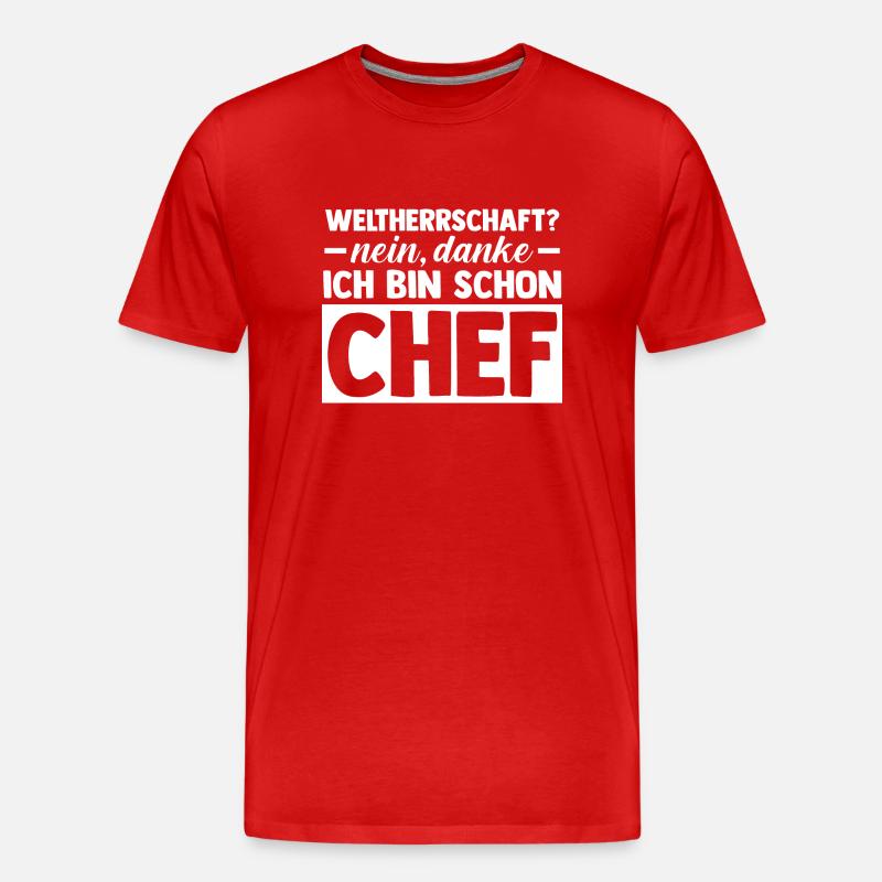 Teamleiter Chef Abschied - Männer Premium Bio T-Shirt - Rot