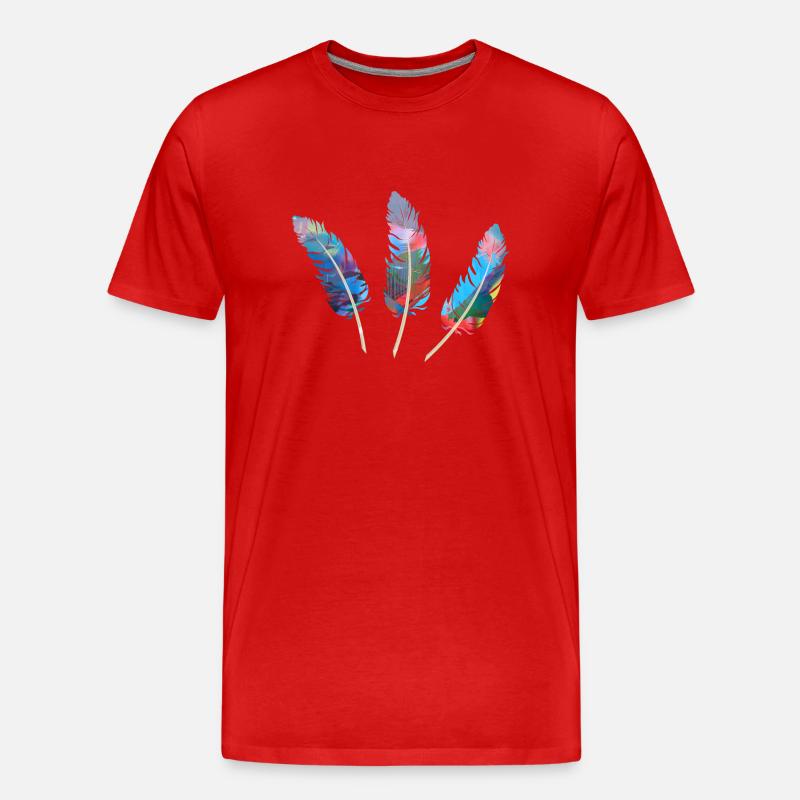 federn,bunt,feder,graffiti - Männer Premium Bio T-Shirt - Rot
