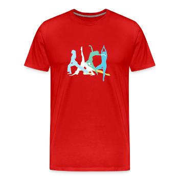 Tournoi, Yoga, Sports, Exercices, Danse, Gymnastique - T-shirt bio Premium Homme - rouge - Devant - Damien (186cm)