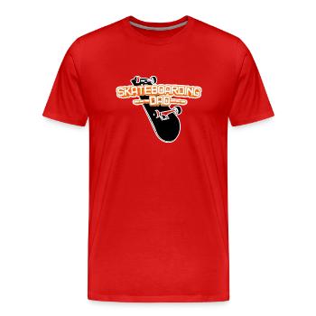 Papa skateboard - Papa Lustig - T-shirt bio Premium Homme - rouge - Devant - Damien (186cm)