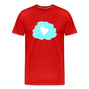 Icône de cœur de pensée nuageuse - T-shirt bio Premium Homme - rouge - Devant - Damien (186cm)