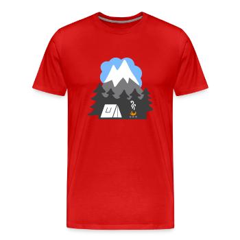 NATURE TENTES MONTAGNE HEAVEN - T-shirt bio Premium Homme - rouge - Devant - Damien (186cm)