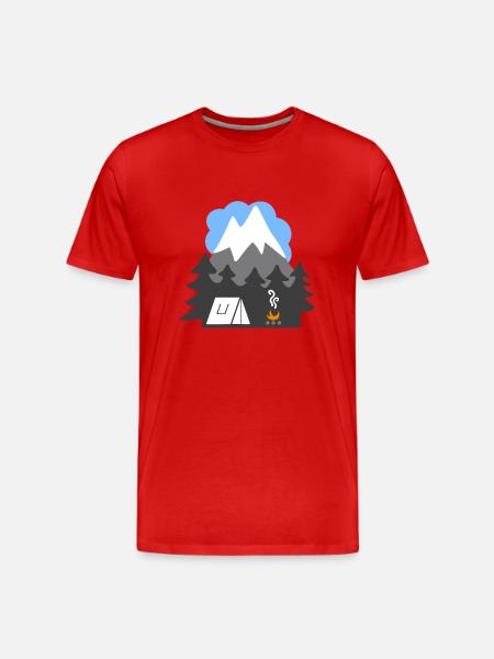 NATURE TENTS MOUNTAINS HEAVEN - Men's Premium Organic T-Shirt - red