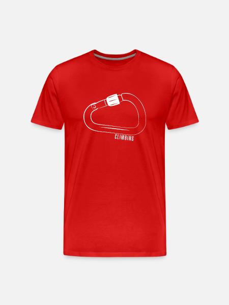 WHITE CLIMBING CARABINER - Men's Premium Organic T-Shirt - red