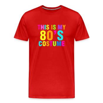 Das ist mein 80er Jahre Retro Vintage 80er Jahre Kostüm - Männer Premium Bio T-Shirt - Rot - Vorne - Damien (186cm)