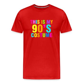 Das ist mein 90er Jahre Retro Vintage 90er Jahre Kostüm - Männer Premium Bio T-Shirt - Rot - Vorne - Damien (186cm)