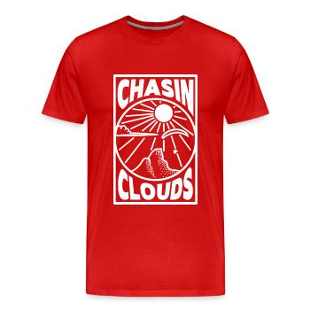 Chasin Clouds Paragliding Vektor - Männer Premium Bio T-Shirt - Rot - Vorne - Damien (186cm)