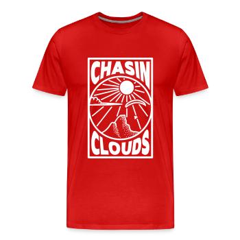 Chasin Clouds Paragliding Vektor - Männer Premium Bio T-Shirt - Rot - Vorne - Damien (186cm)