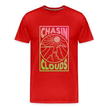 Chasin Clouds Paragliding Farbverlauf - Männer Premium Bio T-Shirt - Rot - Vorne - Damien (186cm)