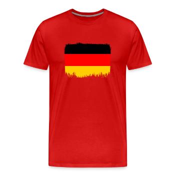 Drapeau de l’Allemagne Drapeau allemand Utilisé Look Homeland - T-shirt bio Premium Homme - rouge - Devant - Damien (186cm)