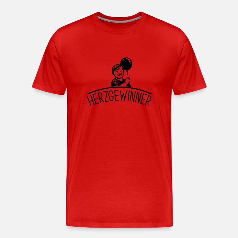 Herzgewinner - Männer Premium Bio T-Shirt - Rot