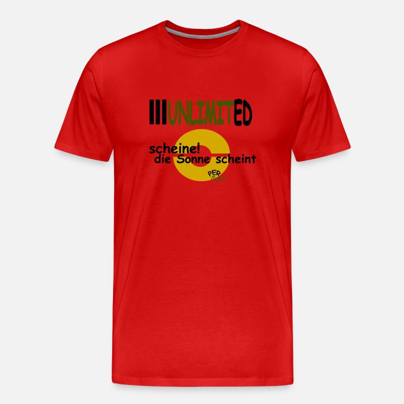 scheine! die Sonne scheint - Männer Premium Bio T-Shirt - Rot