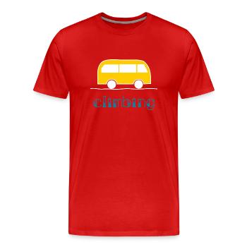 KLETTERN. KLETTERN. VAN. KLETTERN. STEIGEN. - Männer Premium Bio T-Shirt - Rot - Vorne - Damien (186cm)