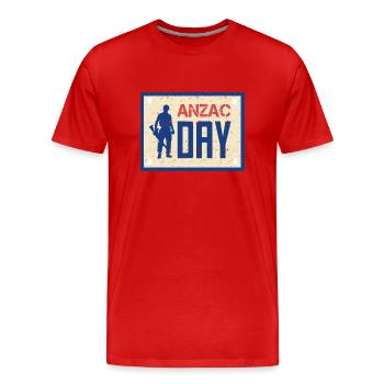 Journée de l’ANZAC - T-shirt bio Premium Homme - rouge - Devant - Damien (186cm)