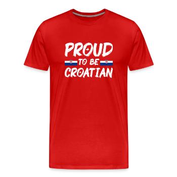 Kroatien Flagge Adria Zagreb Kroatische Fahne - Männer Premium Bio T-Shirt - Rot - Vorne - Damien (186cm)