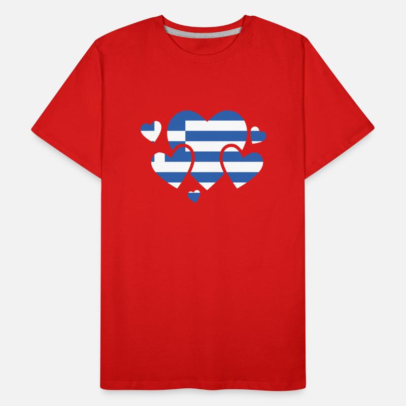 Drapeau grec Hellas Athènes drapeau grec T-shirt bio Premium Homme