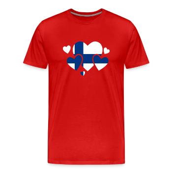Finnland Flagge Suomi Finnische Fahne Used Look - Männer Premium Bio T-Shirt - Rot - Vorne - Damien (186cm)