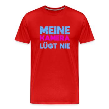 Meine Kamera Lügt Nie - Männer Premium Bio T-Shirt - Rot - Vorne - Damien (186cm)