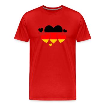 Drapeau de l’Allemagne Drapeau allemand Utilisé Look Homeland - T-shirt bio Premium Homme - rouge - Devant - Damien (186cm)