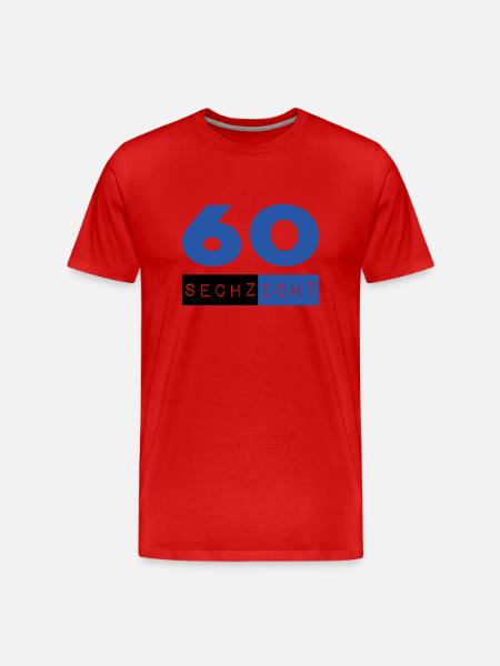 Sechzich - Männer Premium Bio T-Shirt - Rot