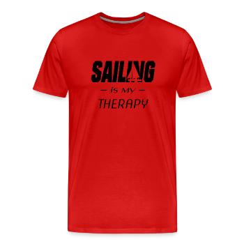 sailing seglen - Männer Premium Bio T-Shirt - Rot - Vorne - Damien (186cm)