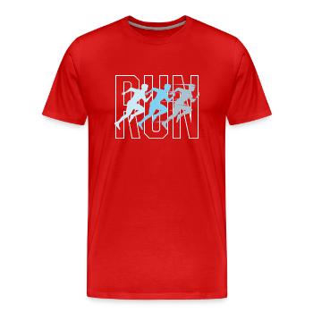 Running Runner Jogging Runner Cadeau - T-shirt bio Premium Homme - rouge - Devant - Damien (186cm)