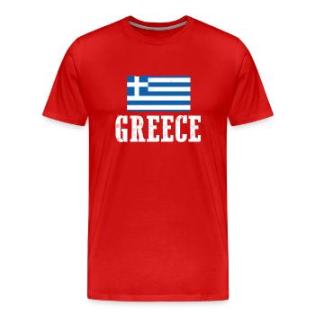 Grecs Grèce - T-shirt bio Premium Homme - rouge - Devant - Damien (186cm)