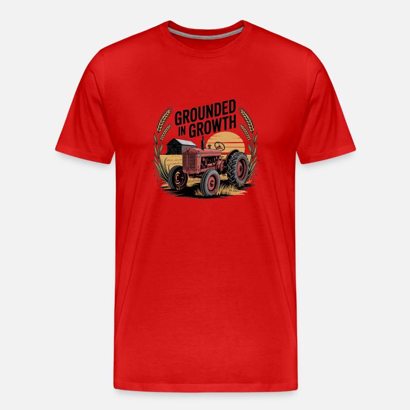 Grounded in Growth - Männer Premium Bio T-Shirt - Rot