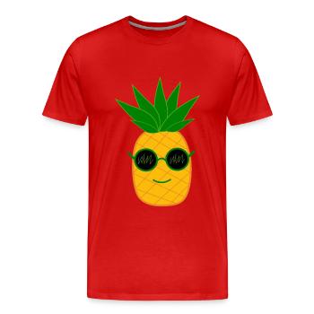 Pineapple Summer Festival - Men's Premium Organic T-Shirt - red - Front - Damien (186cm)