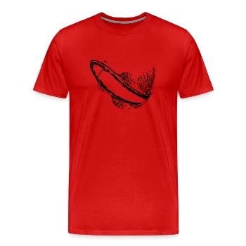 Vintage Forelle im Sprung - Männer Premium Bio T-Shirt - Rot - Vorne - Damien (186cm)