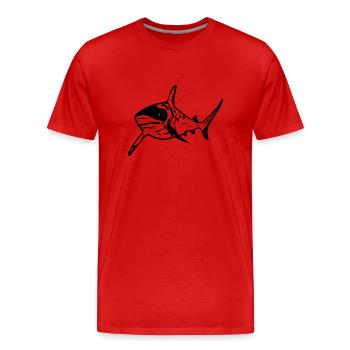 Grand requin vintage d’eau profonde - T-shirt bio Premium Homme - rouge - Devant - Damien (186cm)