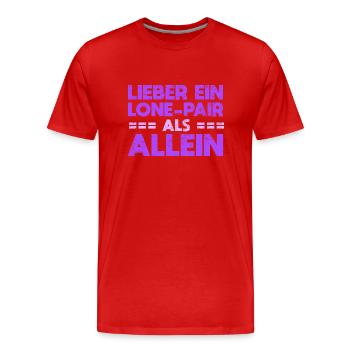Lieber Ein Lone-Pair Als Allein - Männer Premium Bio T-Shirt - Rot - Vorne - Damien (186cm)